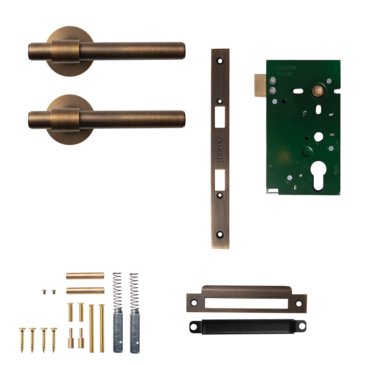 Momo Belgravia Plain Solid Brass Mortice Lock Passage Lever Set In