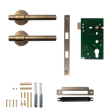 Momo Belgravia Plain Solid Brass Mortice Lock Passage Lever Set In