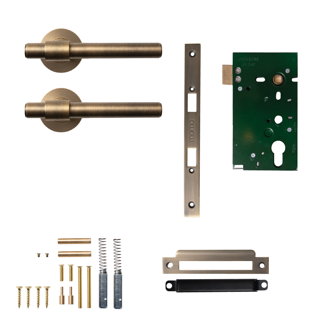 Momo Belgravia Plain Solid Brass Mortice Lock Passage Lever Set In