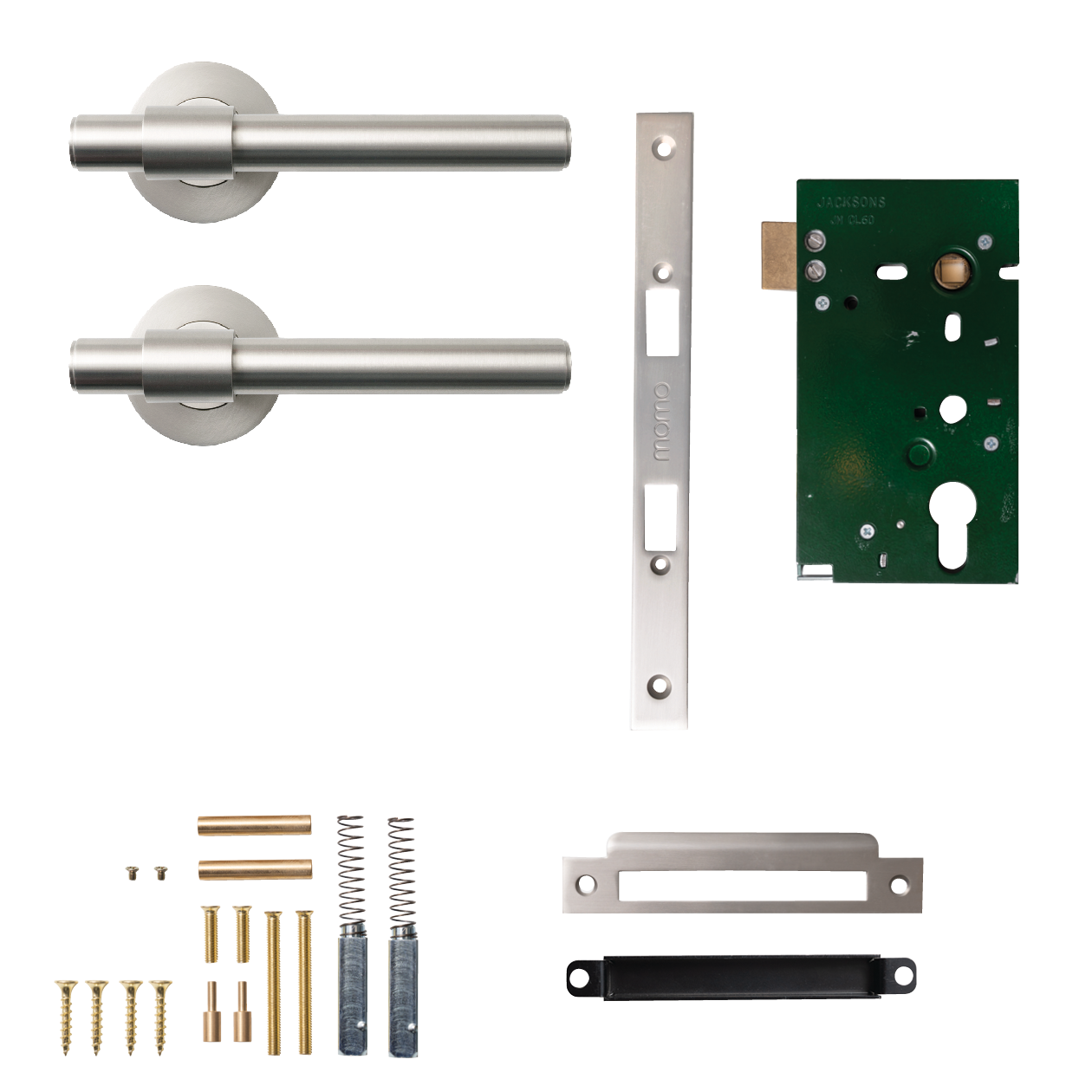 Momo Belgravia Plain Solid Brass Mortice Lock Passage Lever Set In