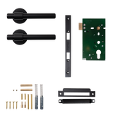 Momo Belgravia Plain Solid Brass Mortice Lock Passage Lever Set In