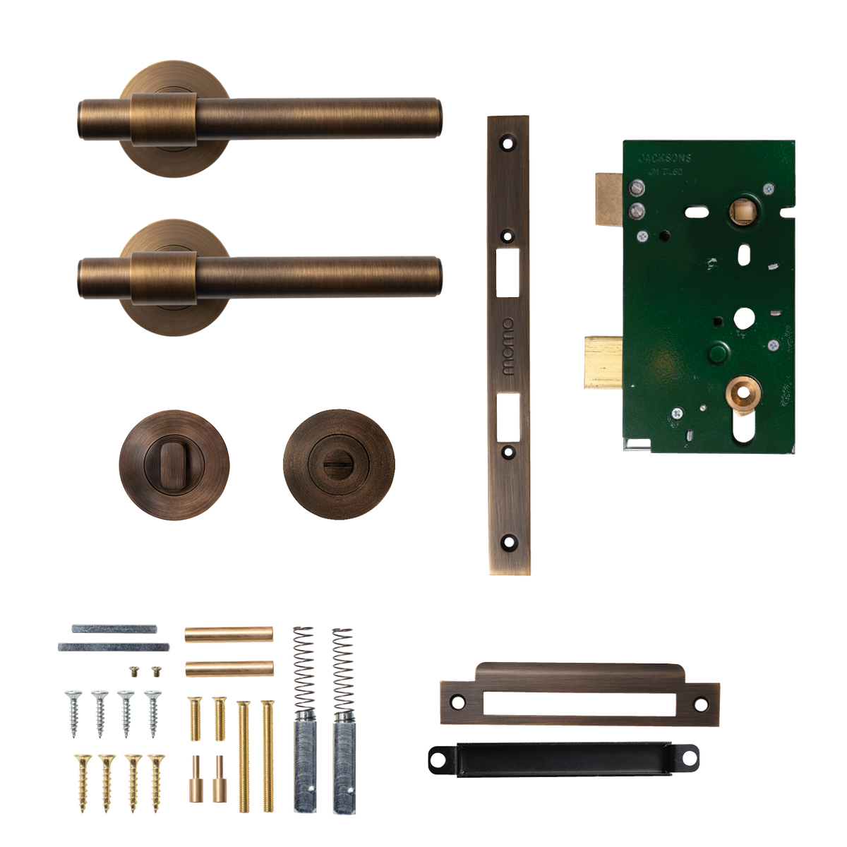 Momo Belgravia Plain Solid Brass Mortice Lock Privacy Lever Set In