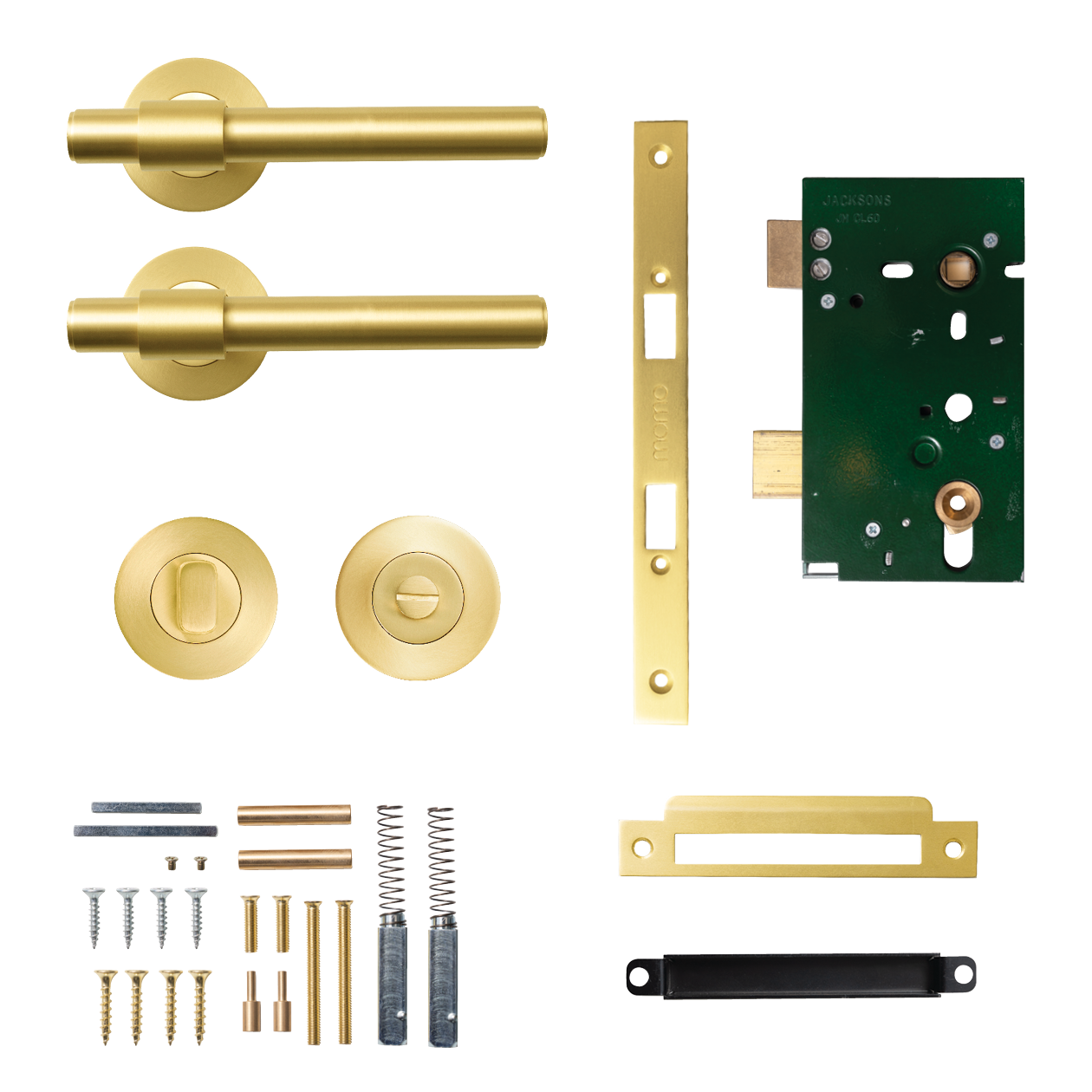 Momo Belgravia Plain Solid Brass Mortice Lock Privacy Lever Set In