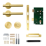 Momo Belgravia Plain Solid Brass Mortice Lock Privacy Lever Set In