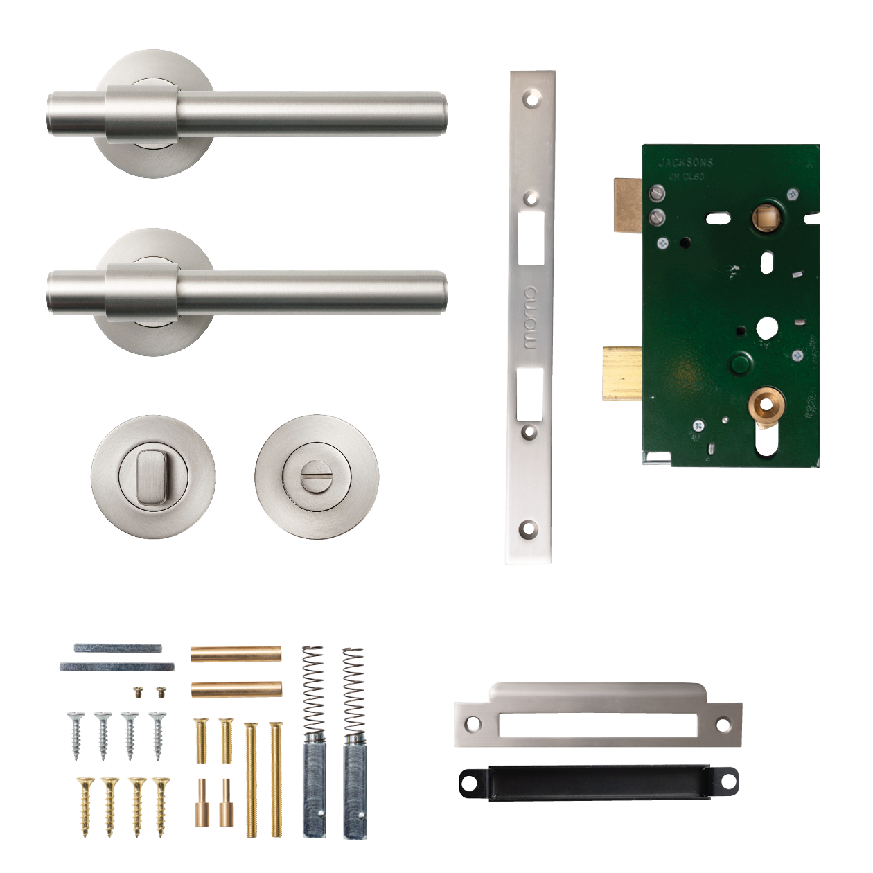 Momo Belgravia Plain Solid Brass Mortice Lock Privacy Lever Set In