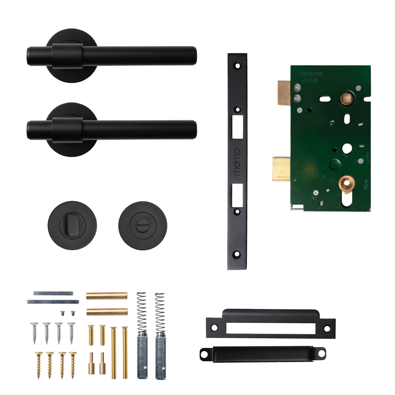 Momo Belgravia Plain Solid Brass Mortice Lock Privacy Lever Set In