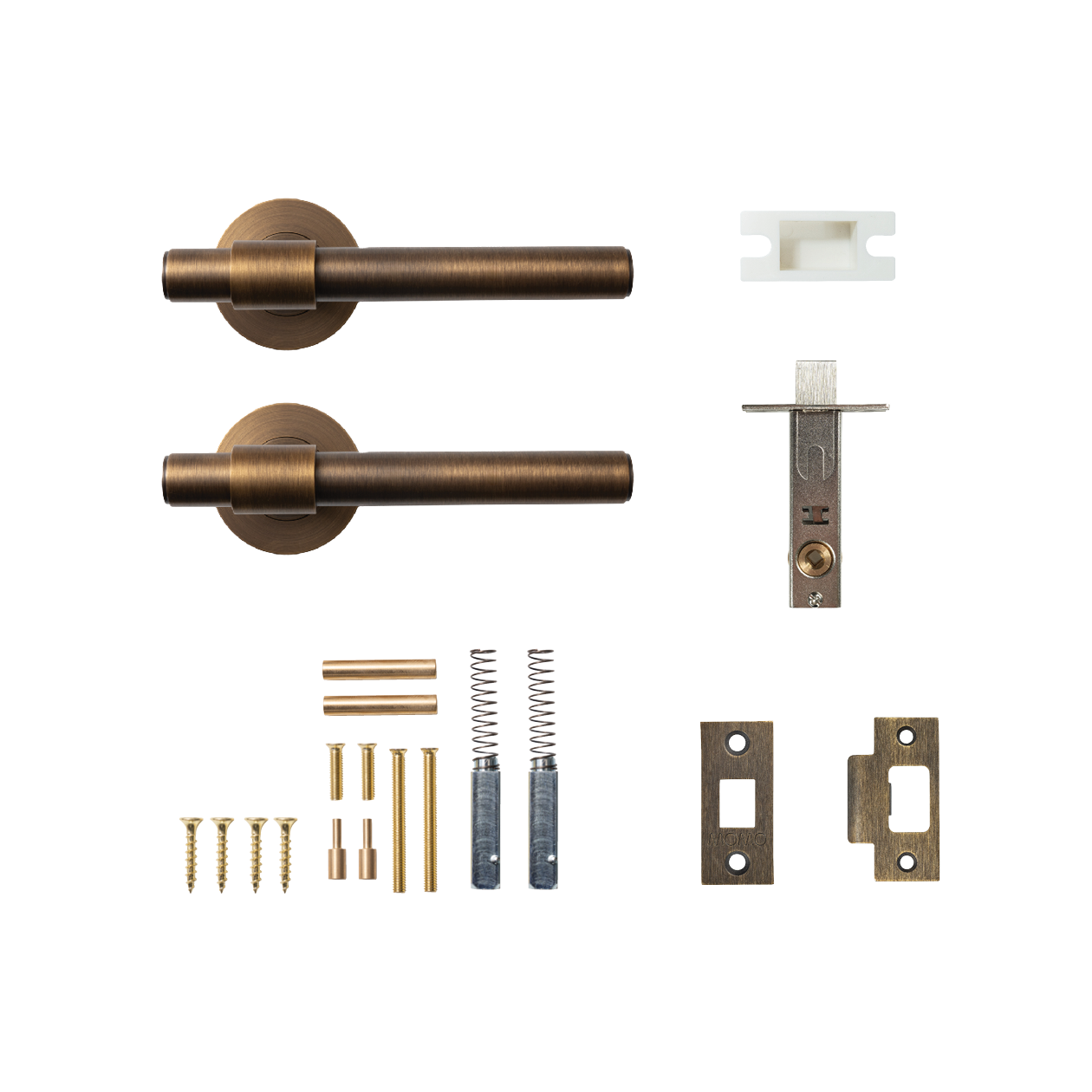 Momo Belgravia Plain Solid Brass Tubular Latch Passage Lever Set In
