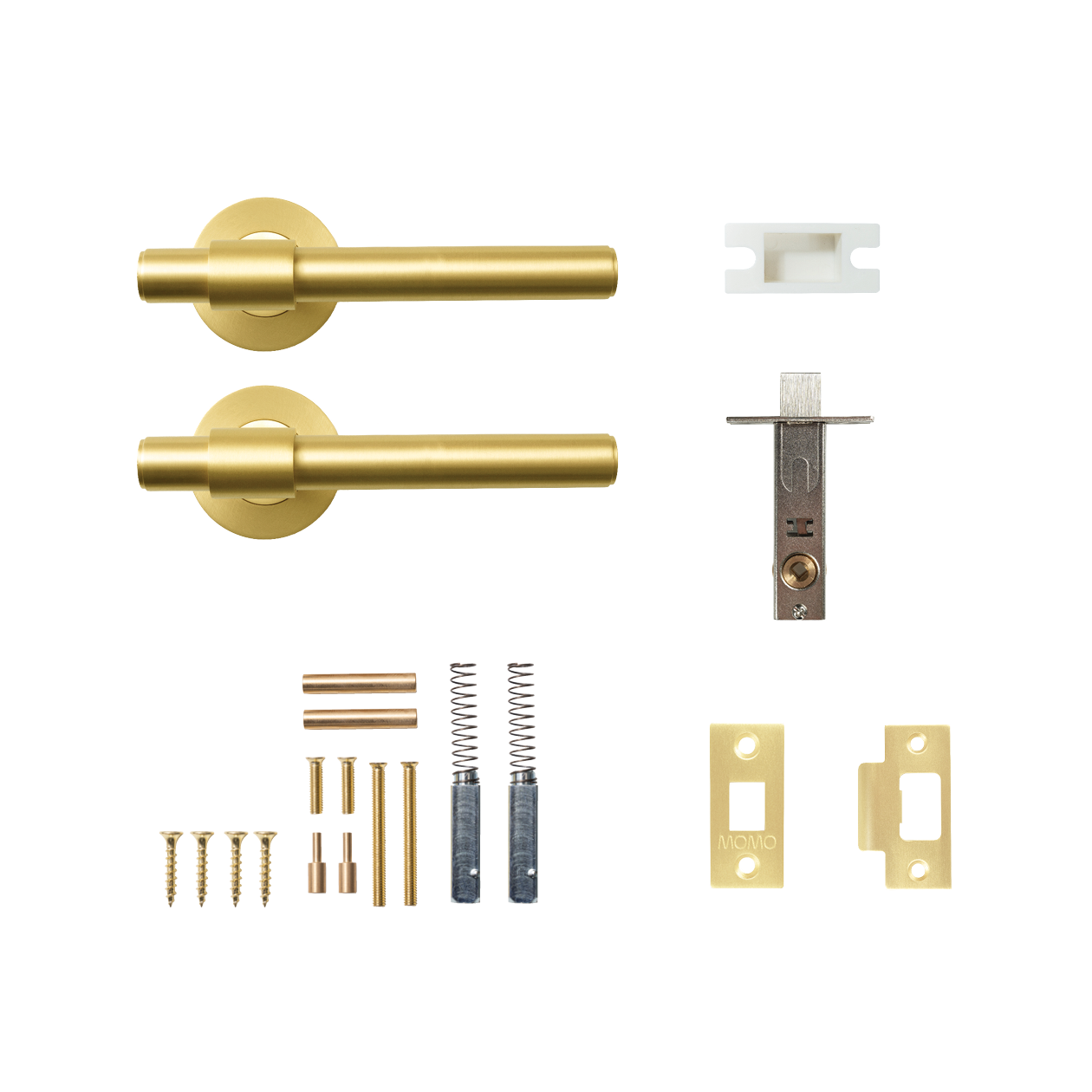 Momo Belgravia Plain Solid Brass Tubular Latch Passage Lever Set In