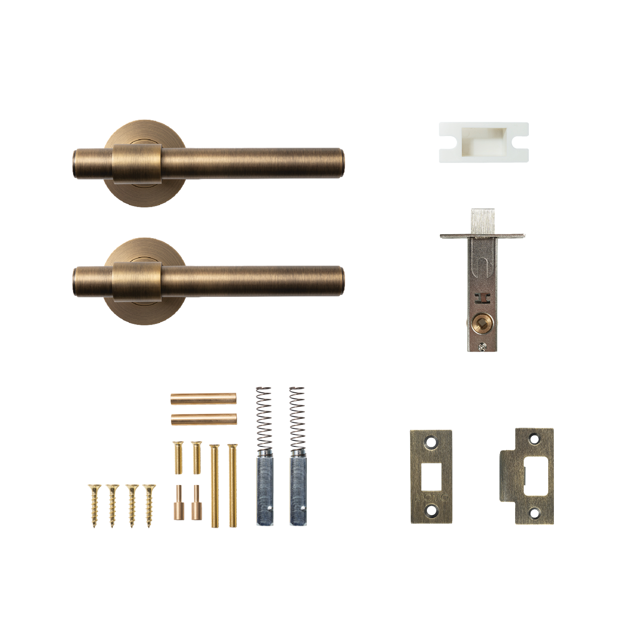 Momo Belgravia Plain Solid Brass Tubular Latch Passage Lever Set In