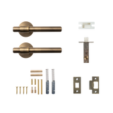 Momo Belgravia Plain Solid Brass Tubular Latch Passage Lever Set In
