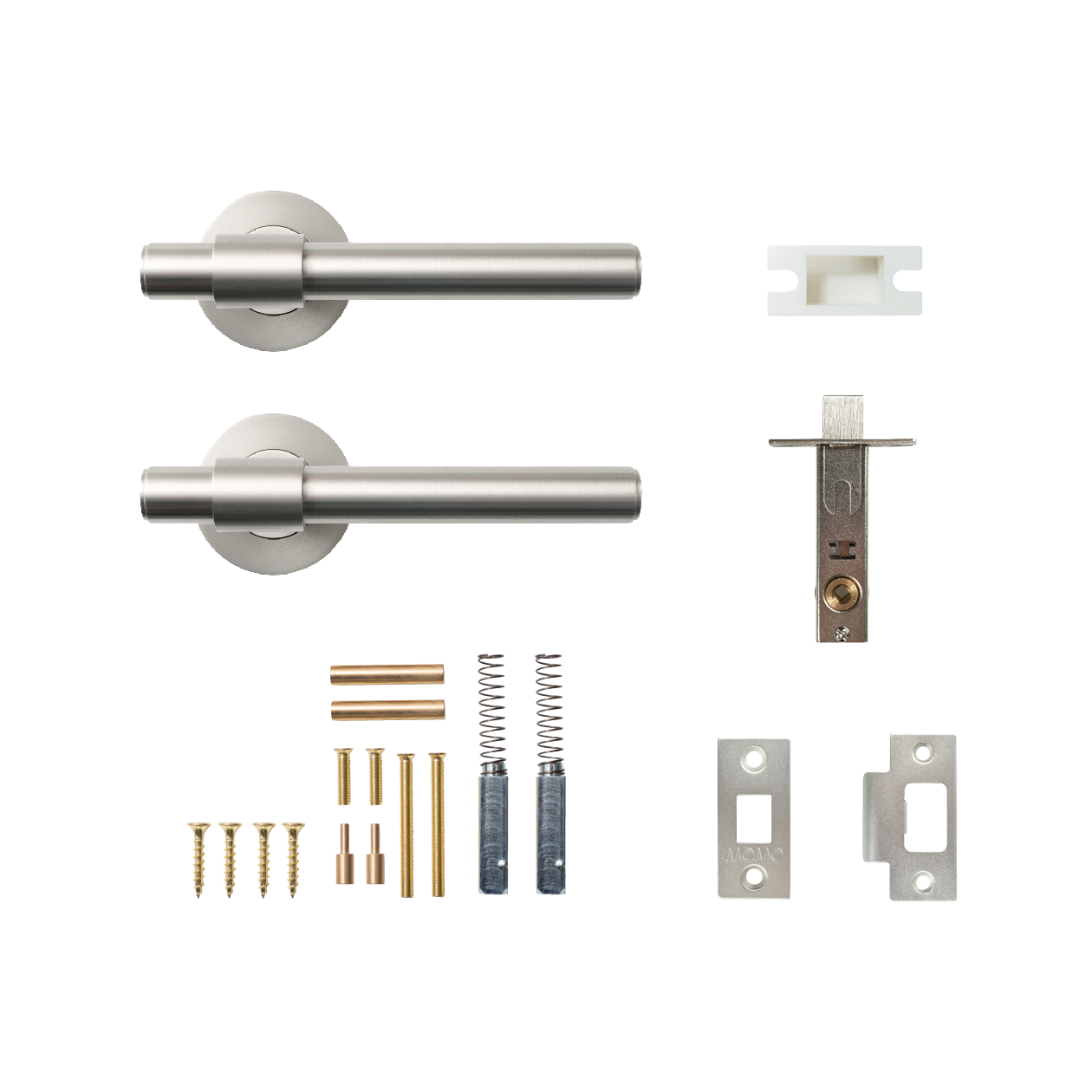 Momo Belgravia Plain Solid Brass Tubular Latch Passage Lever Set In