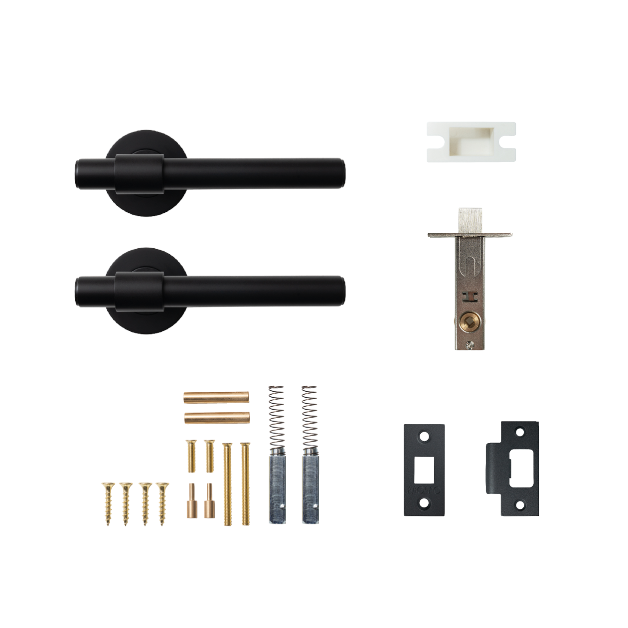 Momo Belgravia Plain Solid Brass Tubular Latch Passage Lever Set In