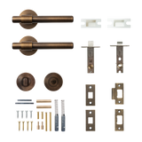 Momo Belgravia Plain Solid Brass Tubular Latch Privacy Lever Set In