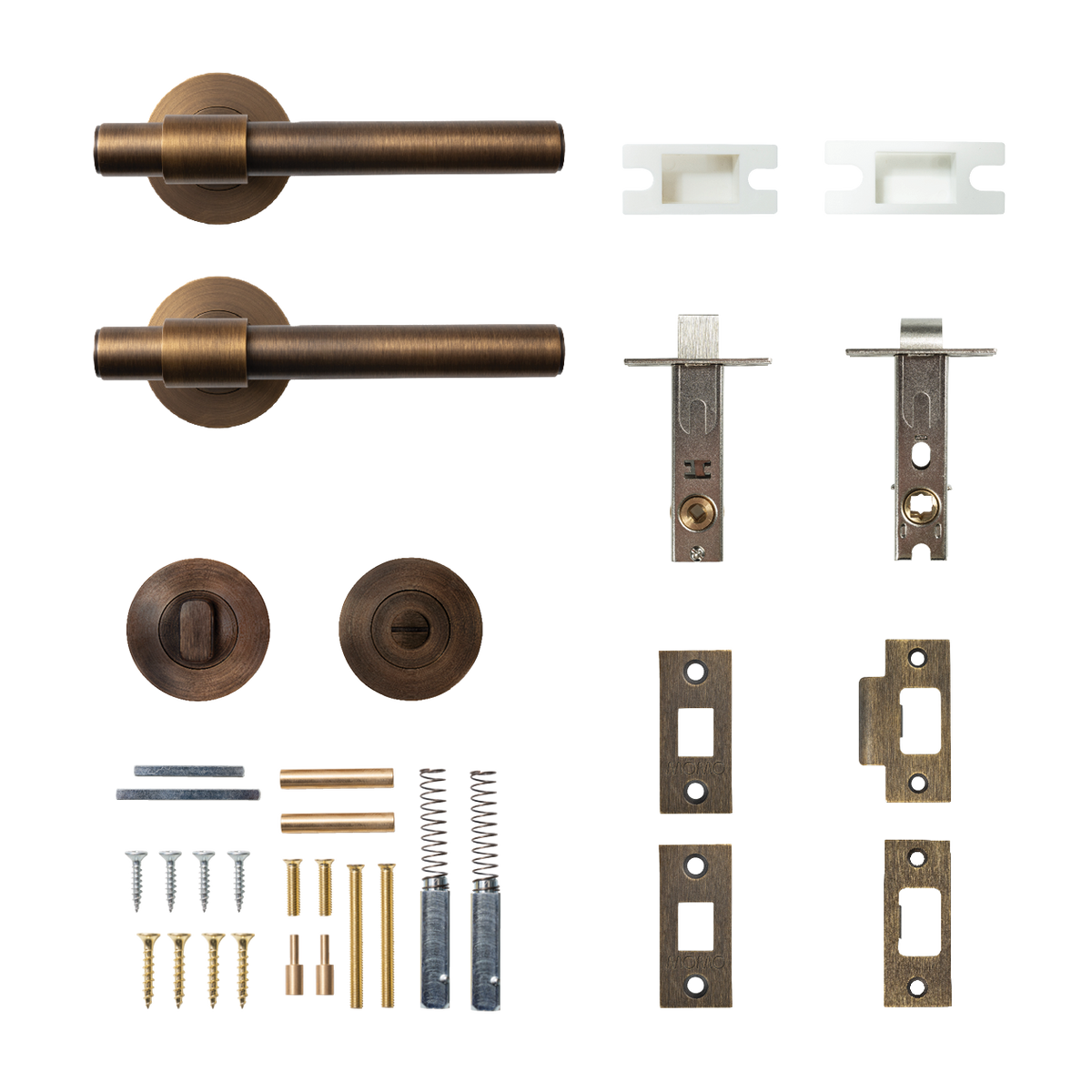 Momo Belgravia Plain Solid Brass Tubular Latch Privacy Lever Set In