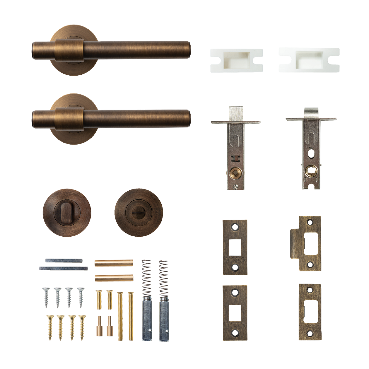 Momo Belgravia Plain Solid Brass Tubular Latch Privacy Lever Set In