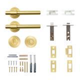 Momo Belgravia Plain Solid Brass Tubular Latch Privacy Lever Set In