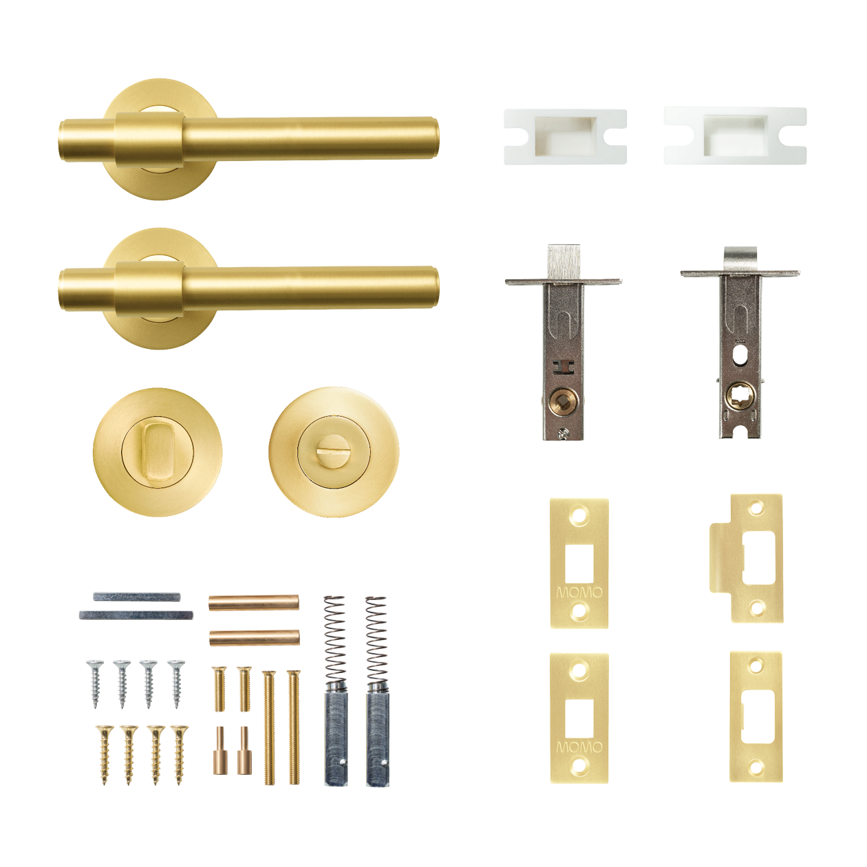 Momo Belgravia Plain Solid Brass Tubular Latch Privacy Lever Set In
