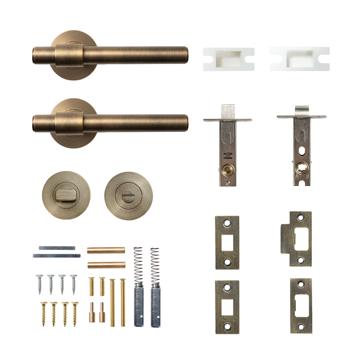 Momo Belgravia Plain Solid Brass Tubular Latch Privacy Lever Set In