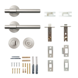 Momo Belgravia Plain Solid Brass Tubular Latch Privacy Lever Set In