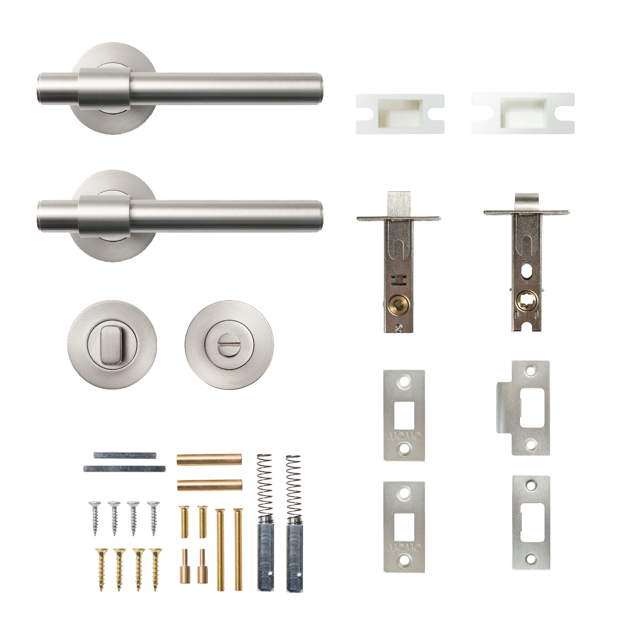 Momo Belgravia Plain Solid Brass Tubular Latch Privacy Lever Set In