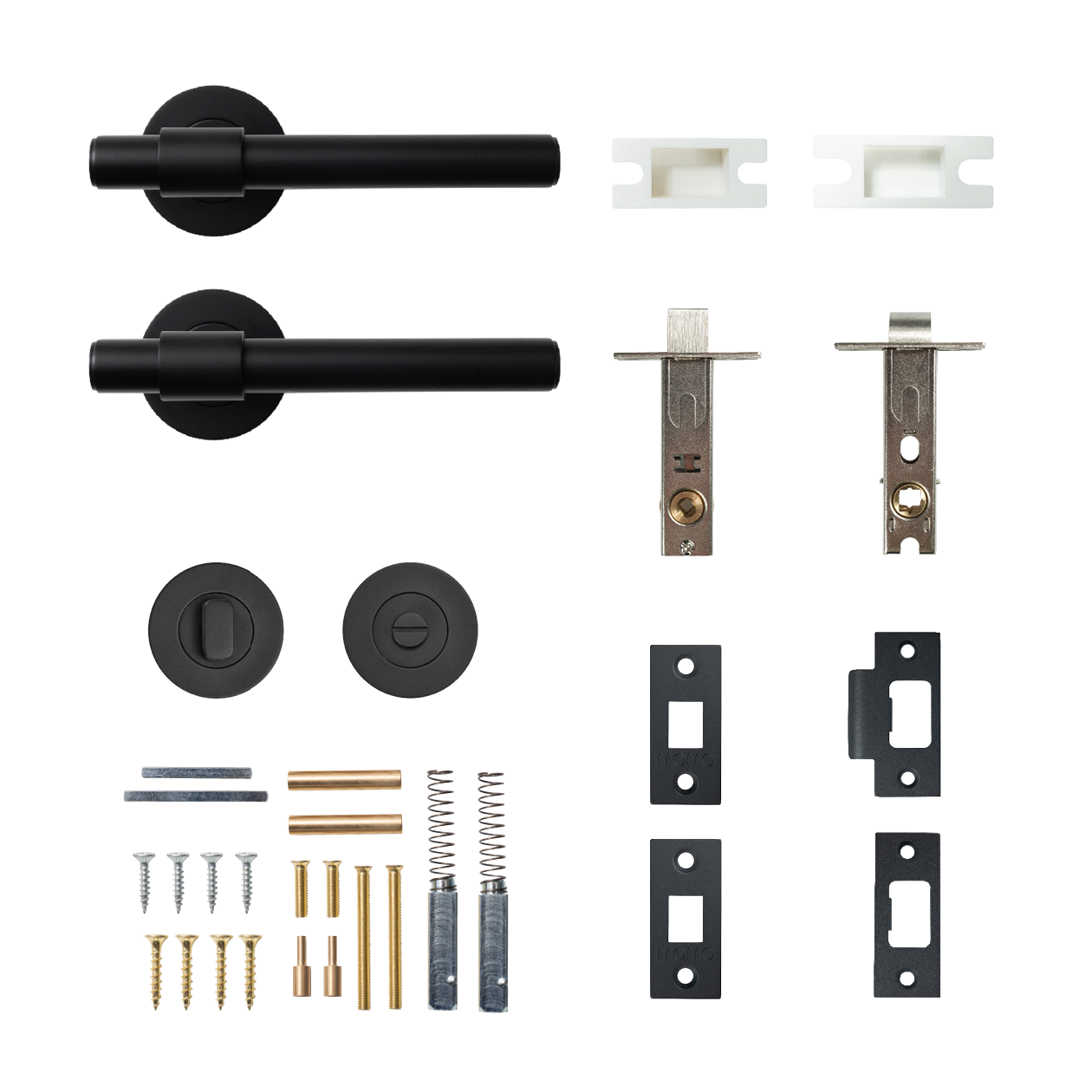 Momo Belgravia Plain Solid Brass Tubular Latch Privacy Lever Set In