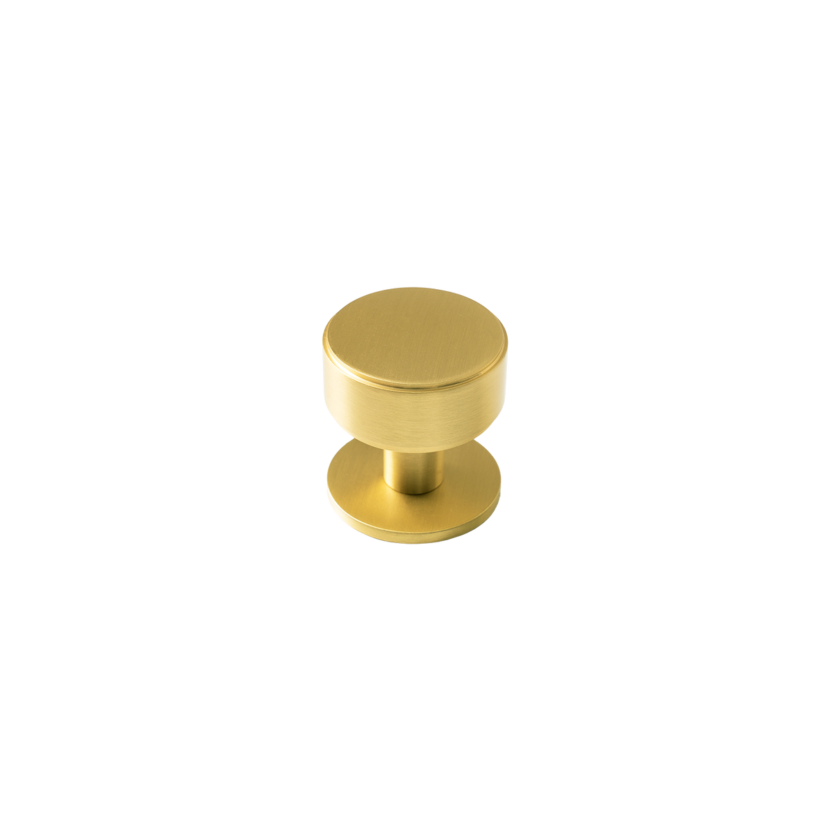 Momo Belgravia Plain Round Knob Solid Brass 35mm in Brushed Satin Brass - close-up detail view