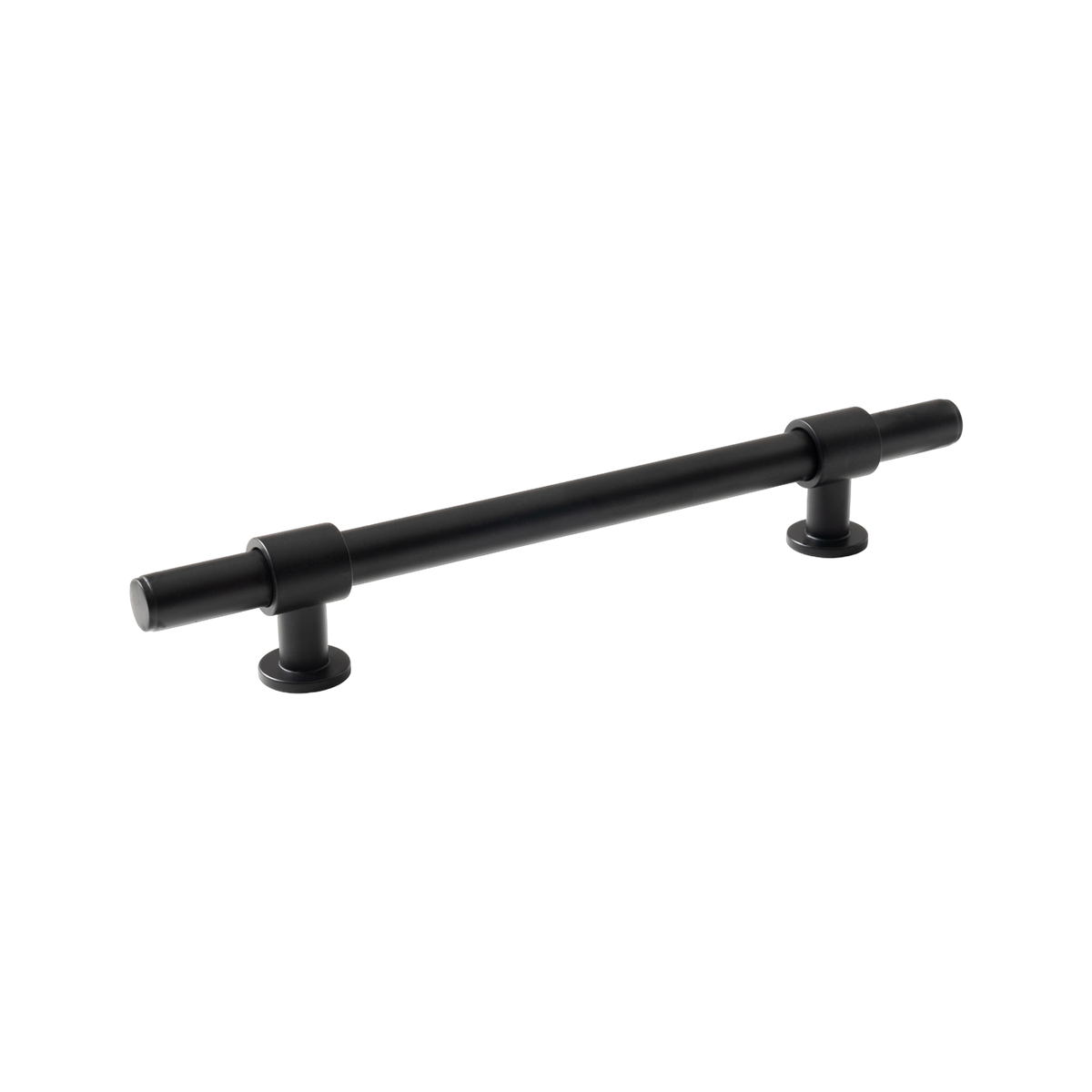 Momo Belgravia Plain Bar Pull Solid Brass 160mm in Matt Black - front view