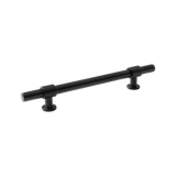 Momo Belgravia Plain Bar Pull Solid Brass 160mm in Matt Black - front view