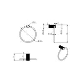 Mica Fluted Towel Ring - Black