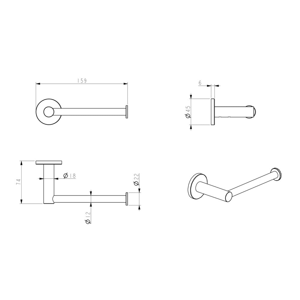 Mica Toilet Paper Holder - Chrome