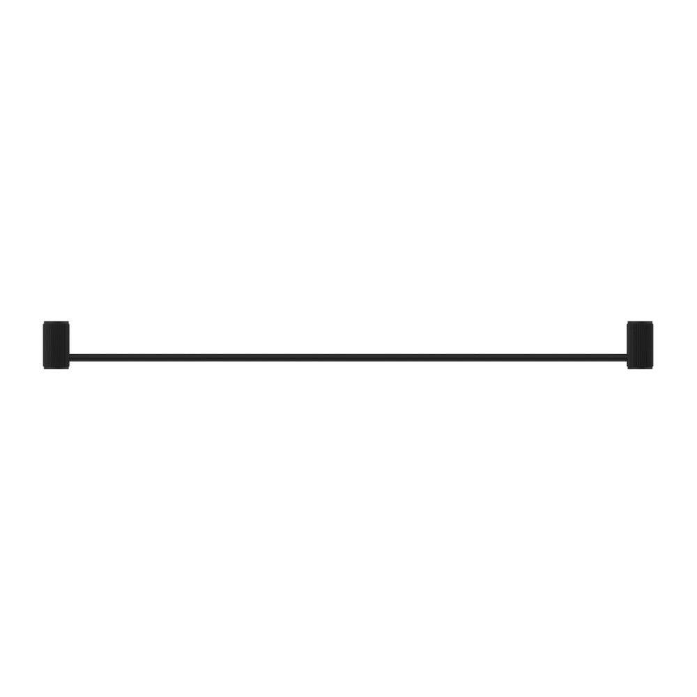 Mica Fluted Single Towel Rail - Black
