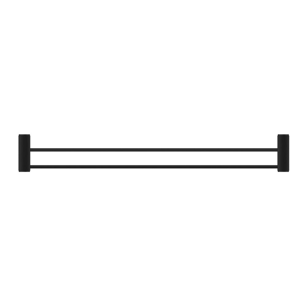 Mica Fluted Double Towel Rail - Black