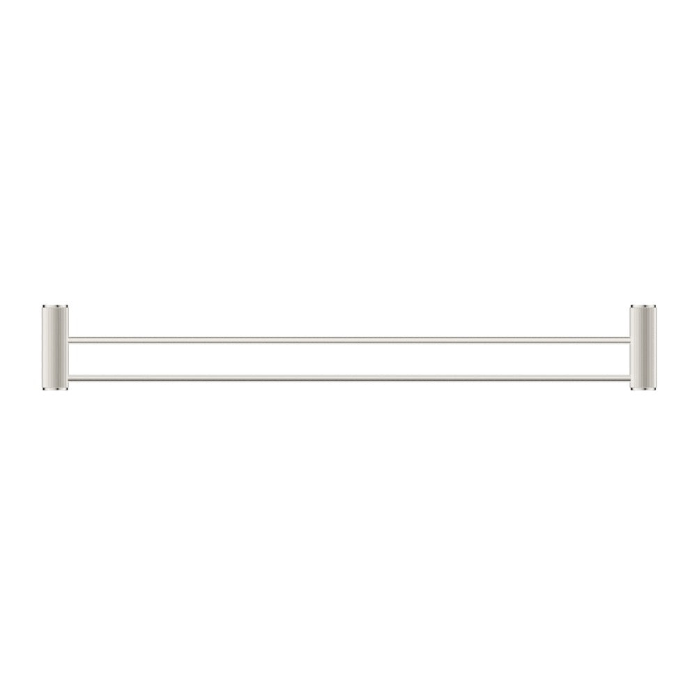 Mica Fluted Double Towel Rail - Brushed Nickel