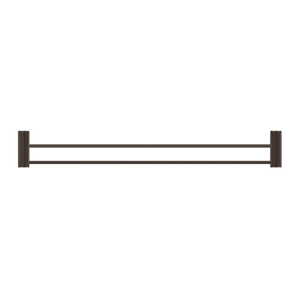 Mica Fluted Double Towel Rail - Dusk Bronze