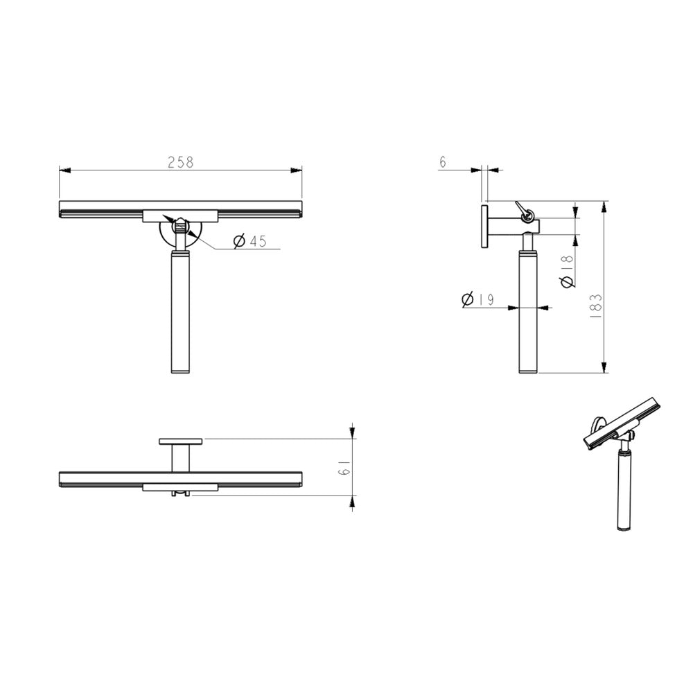 Mica Glass Squeegee - Chrome