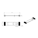 Mica Fluted Stainless Shelf - 400mm - Black