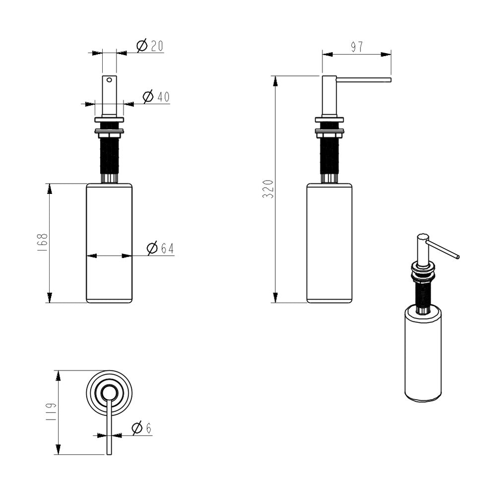 Mica Soap Dispenser - Chrome