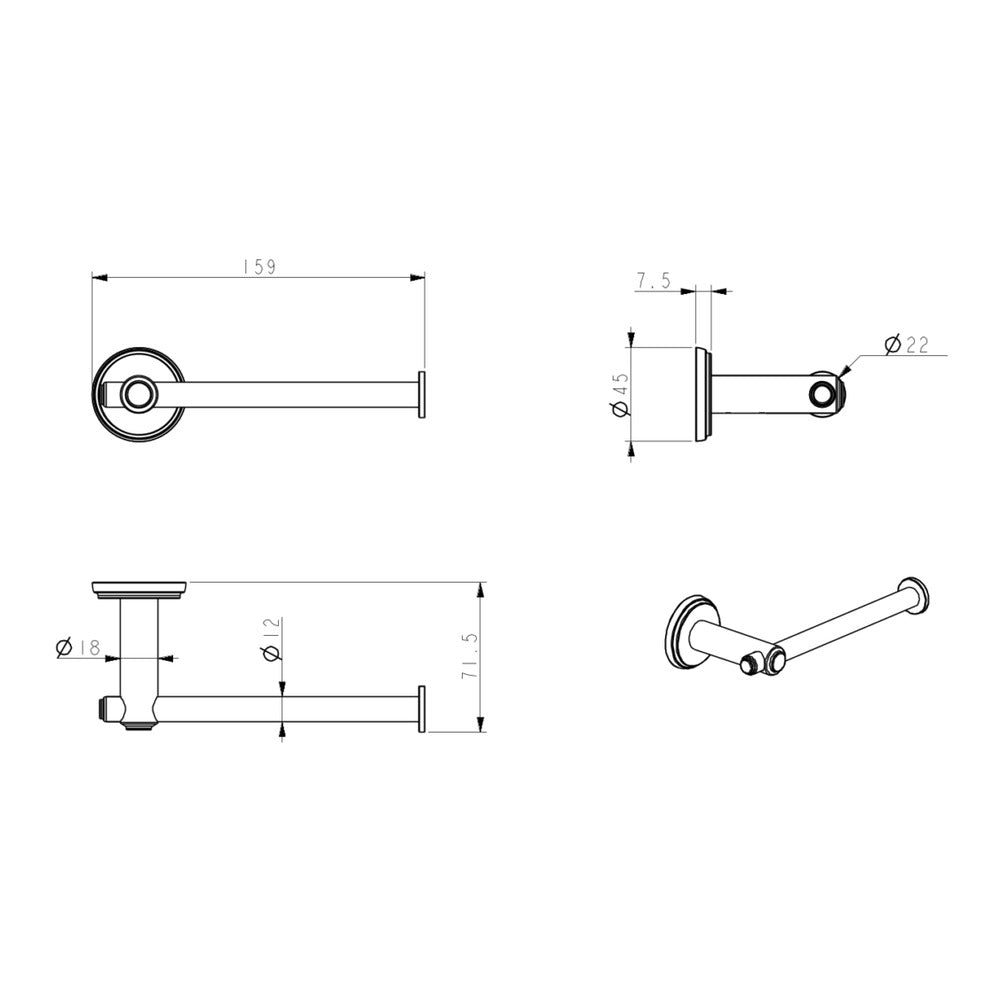 Mica Heritage Toilet Paper Holder - Chrome
