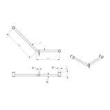 Mica Care Grab Rail - 45 Degree - 450x650mm - Chrome