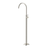 Mica Heritage Freestanding Bath Mixer in Brushed Nickel - side profile view
