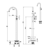 Mica Heritage Freestanding Bath Mixer in Chrome - angled product view