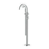 Mica Heritage Freestanding Bath Mixer with Hand Shower in Chrome - front view