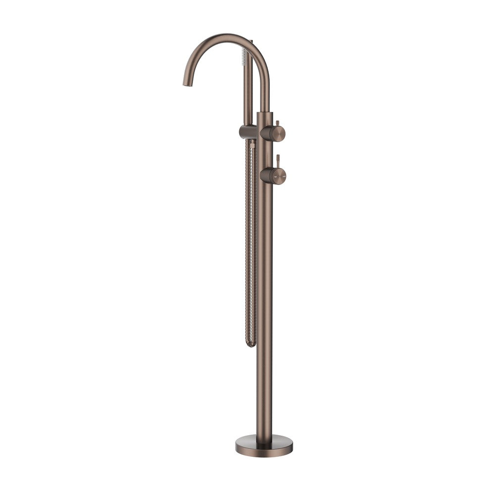 Mica Fluted Freestanding Bath Mixer with Hand Shower