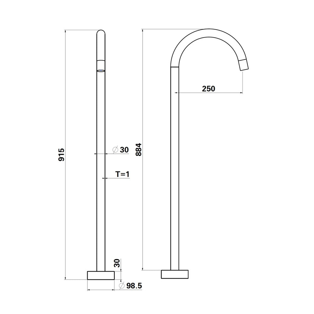 Mica Freestanding Bath Spout - Chrome