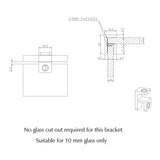 Shower Screen Top Plate Bracket - Chrome