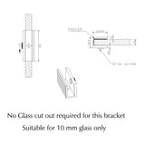 Shower Screen Wall Bracket - Fluted - Black