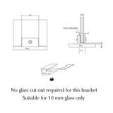 Shower Screen Wall Bracket - Chrome
