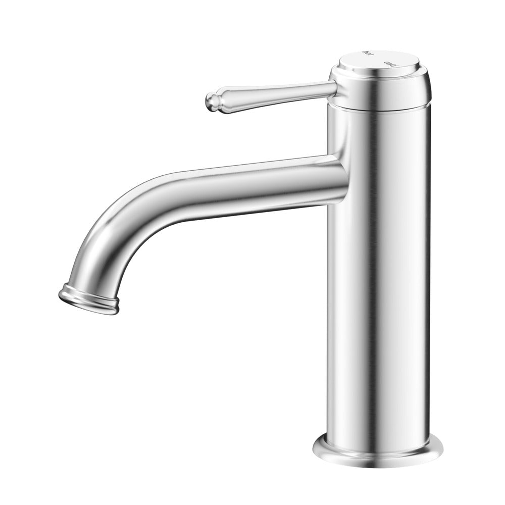 Mica Heritage Basin Mixer in Chrome - front view, bathroom fixture