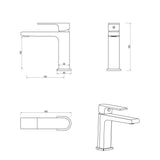 Beki Basin Mixer in Chrome - side profile view, bathroom fixture