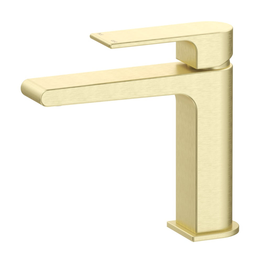 Beki Basin Mixer in French Gold - rear mounting detail